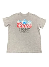 Coors Light Men's Short Sleeve Graphic T-Shirt Cotton Grey Beer New Size M