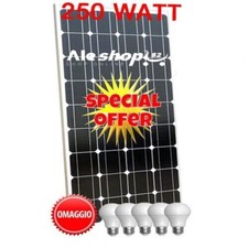 KIT FOTOVOLTAICO 2 KW PANNELLO 250W CAMPER NAUTICA ACCUMULO PER BATTREIA