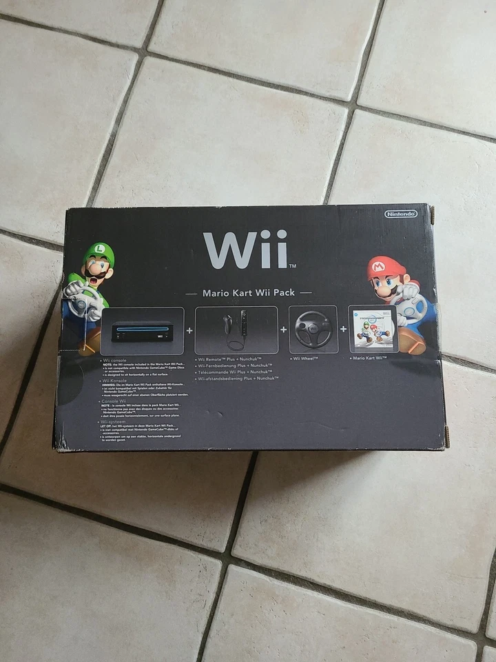 Nintendo Wii Console Mario Kart Pack - Noire / En Boîte / Neuf - Photo 2/4