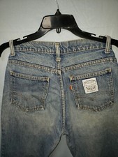 Vintage 70's Levi Orange Tab White Double Horse Brand Jeans Measures 28x32
