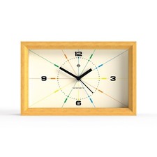 Newgate® Hollywood Hills Quarts Mantel Clock Light Oak Multicolour Arabic Dial