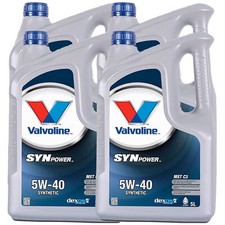 Valvoline Synpower Engine Oil MST C3 5W40 Fully Synthetic Additives 5 Litre x4 8.81 per litre