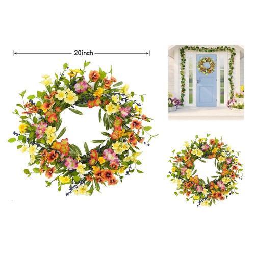 Charming 20 Inch Spring Wreath with Olive Leaves and Berries - Perfect ...