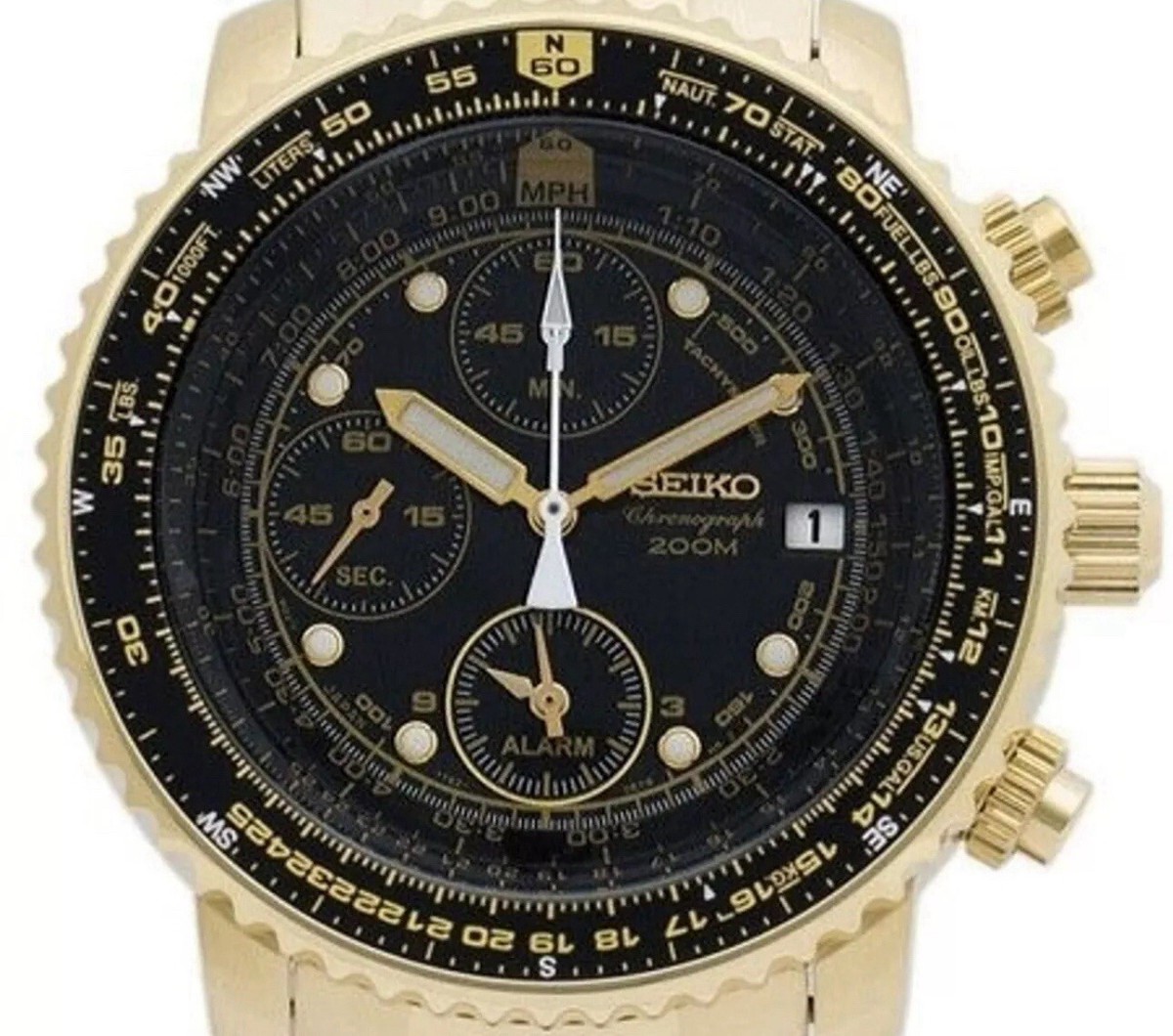 SEIKO フライトマスター　SNA414 Seiko Flightmaster Men's Black Watch - SNA414 | eBay