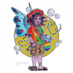 ALTRA T Shirt dalla S alla 2XL 3XL PHUNKY PHAIRY fata hippie fantasia gotica divertente adulto