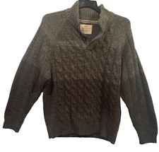 Men  s Green Original Weatherproof VINTAGE CABLE KNIT SWEATER SIZE XXL 3 Toned