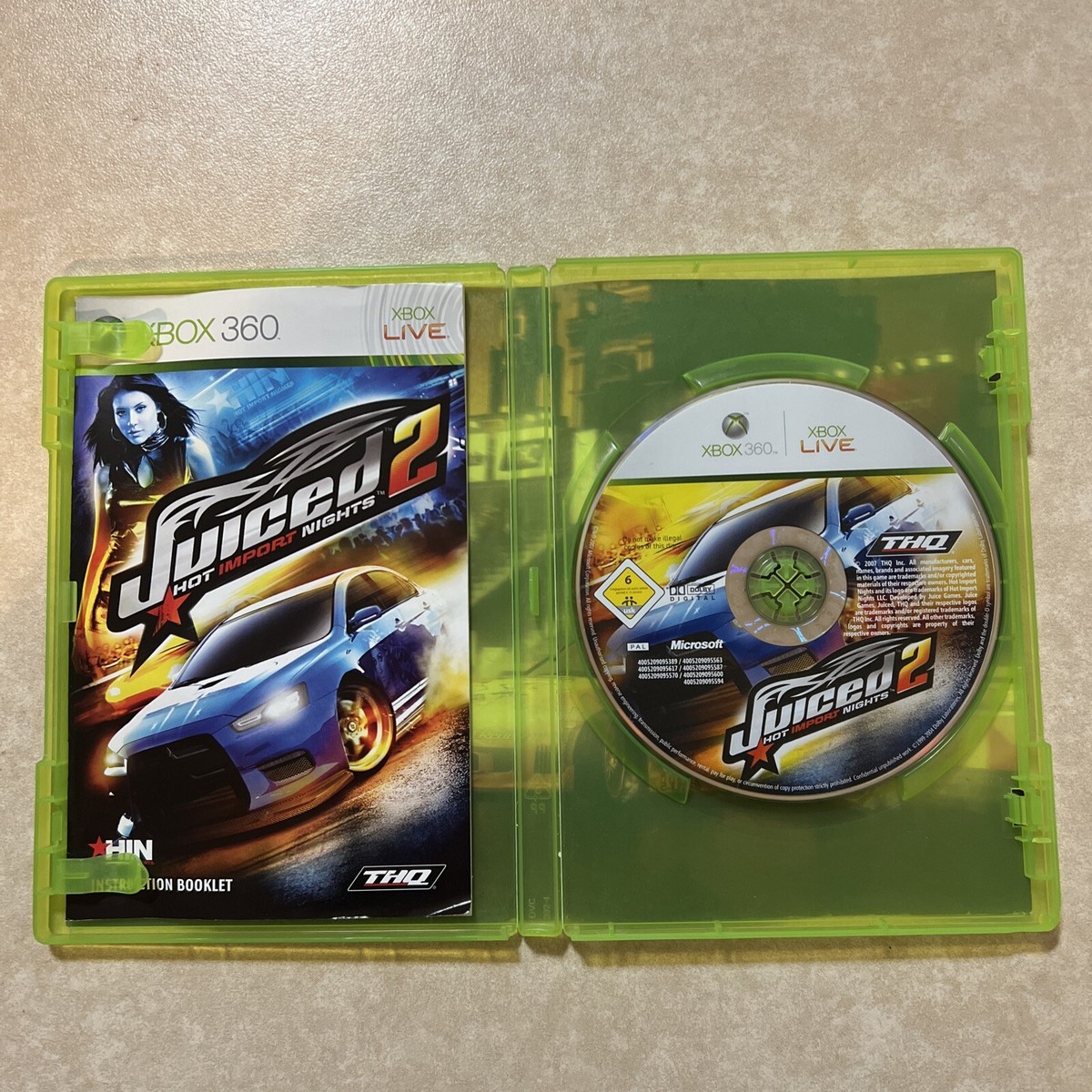 Juiced 2: Hot Import Nights - Microsoft Xbox 360 Game PAL - Manual