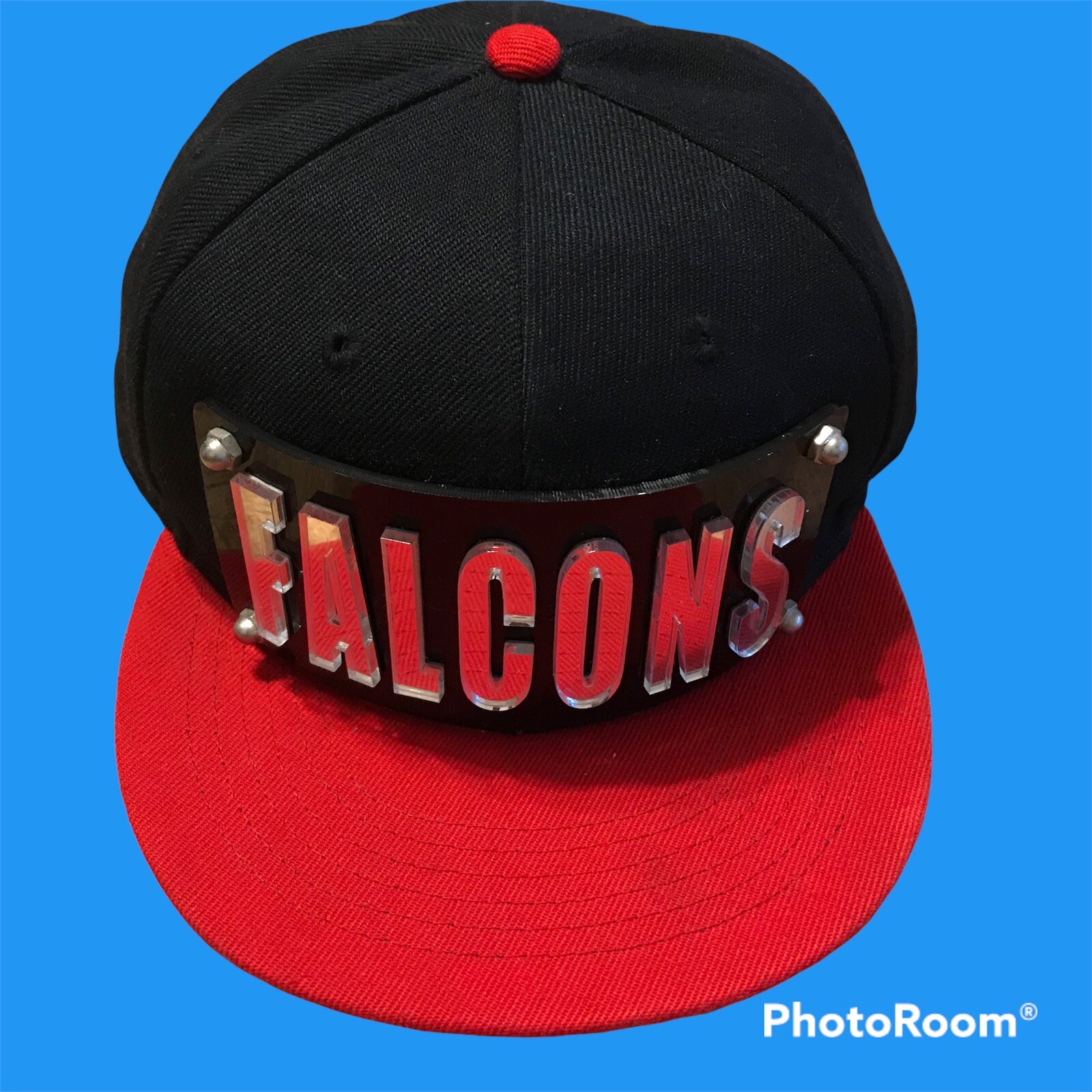 Vintage Falcons Snapback Cap with Mirror Lettering and Stud Details Rare Collectible Hat