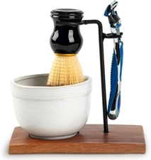 Clean Shave Kit Barber Shop Shaving Set with Stainless Steel and Wooden