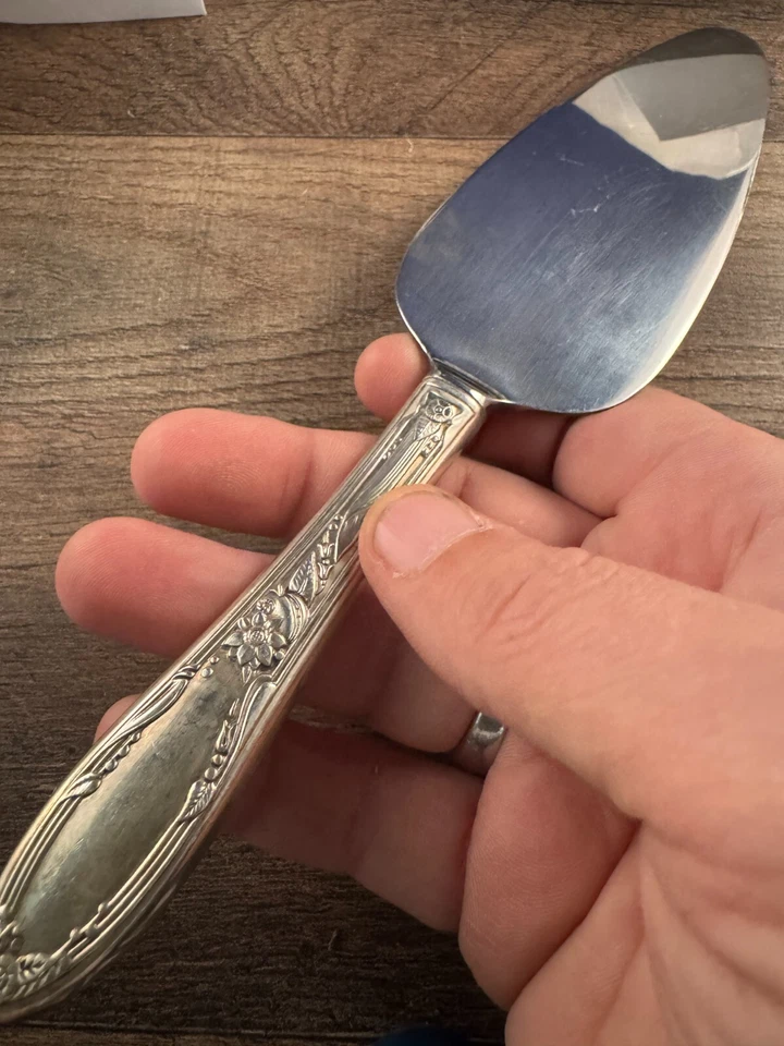 Plato de reliquia Oneida mango de plata esterlina pastel servidor castillo patrón Foto 4 de 4