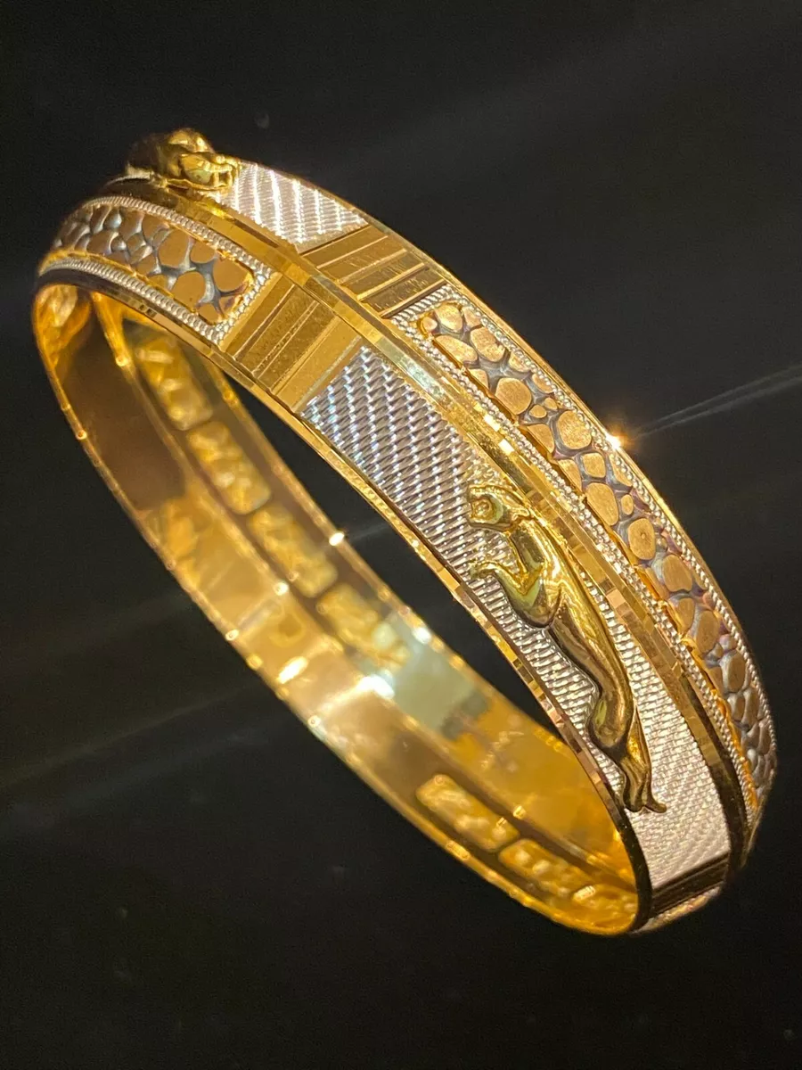 Shop Jaguar Diamond Hinged Bangle Bracelet in Yellow Gold – SOLITAIRE  JEWELERS