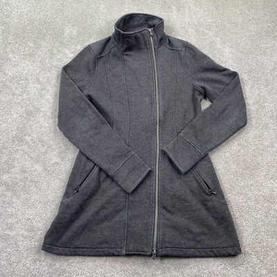Athleta Long Peplum Soft Full Zip Activewear Jacket Size S Charcoal Gray 918928