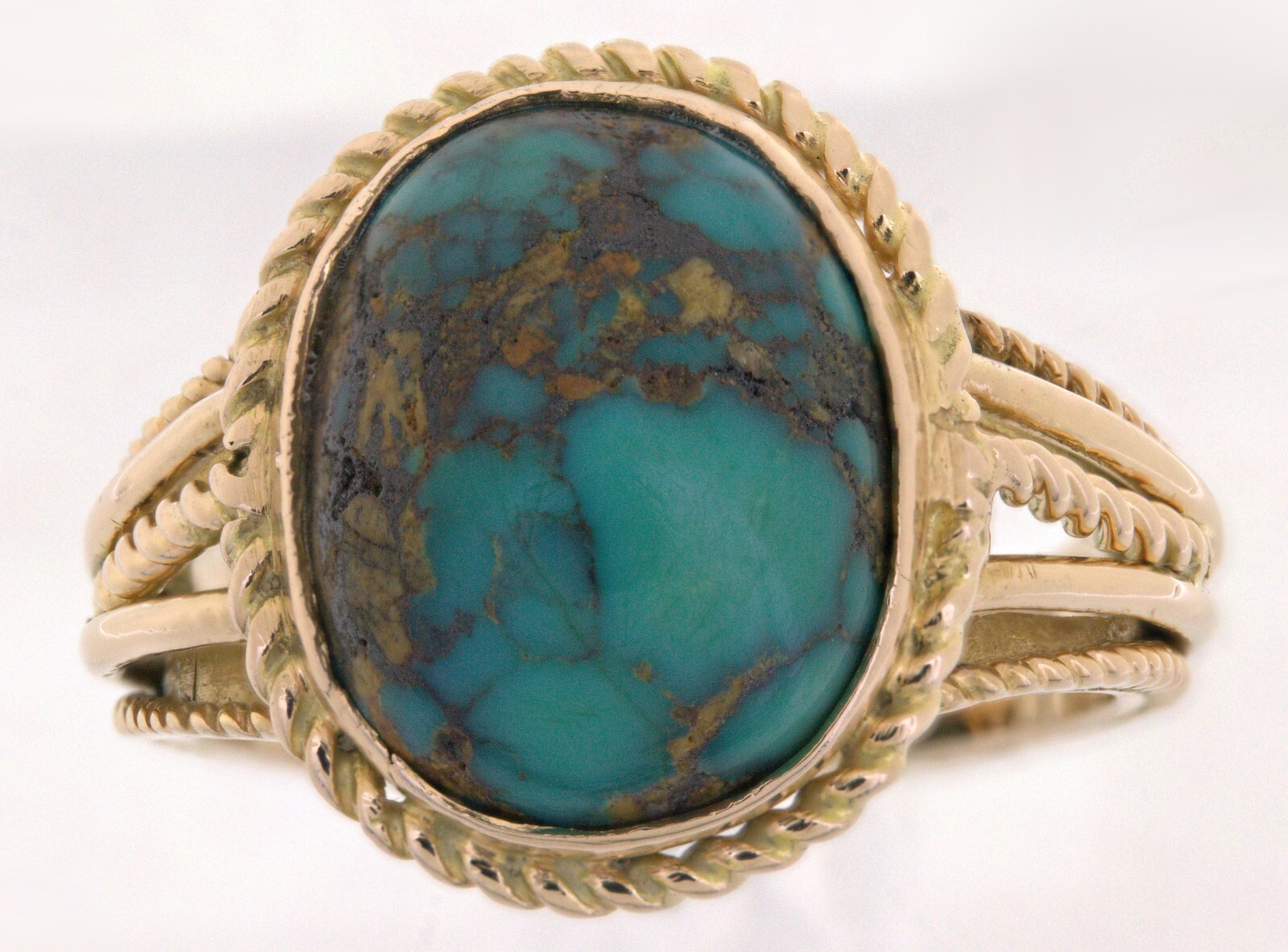 Turquoise, Yellow Gold Ring - image 3