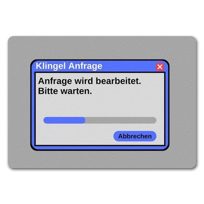 Klingel Anfrage wird bearbeitet Computer Nerd Fußmatte in 35x50 cm ohne Rand