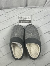 Isotoner Women's Microsuede Knit Marisol Hoodback Slipper Gray Small 6.5-7 NWT's