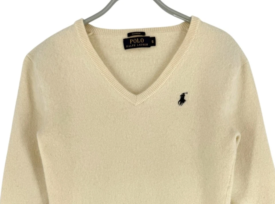 Polo Ralph Lauren Mujeres Cachemira Cuello en V Jersey Suéter Talla S Foto 3 de 4
