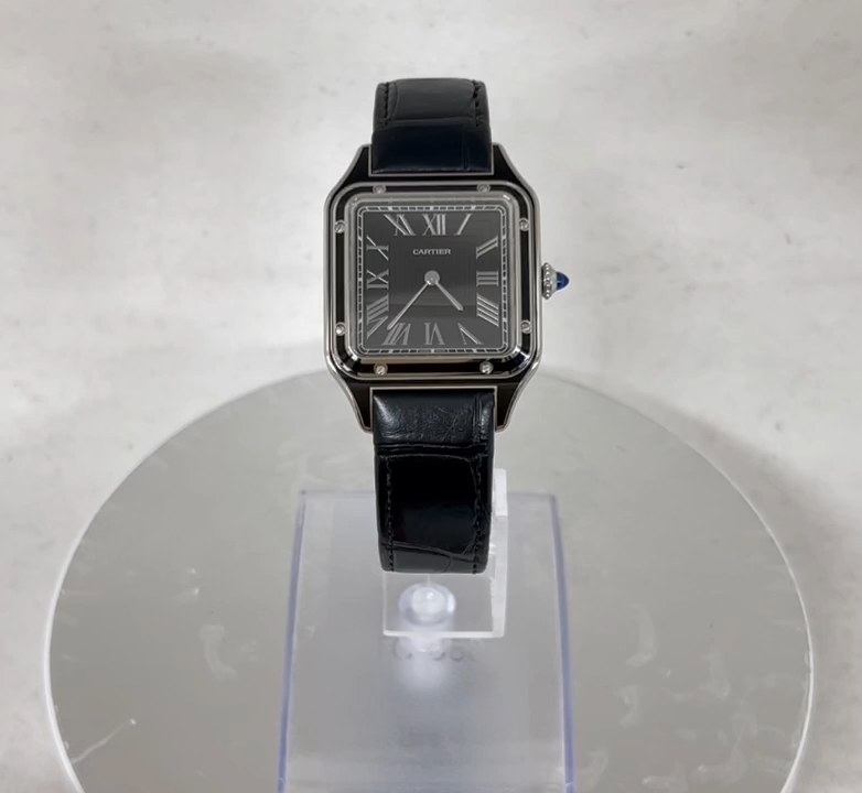 Cartier Santos Dumont Black Lacquer WSSA0046 4298 Watch Excellent