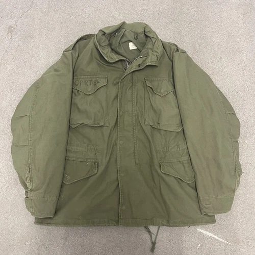 Vintage US Army Field Jacket Mens Medium M-65 60s Vietnam Military Parka Coat