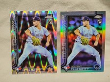 Mason Fluharty 2025 Topps Chrome Update Rookie Raywave Refractor SP Blue Jays RC