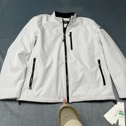 Calvin Klein Men's Jacket Size L White Full Zip Softshell Stretch Coat NWT video thumbnail
