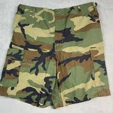 US Military Shorts Mens Large Woodland Camo BDU Work Hunting Tactical