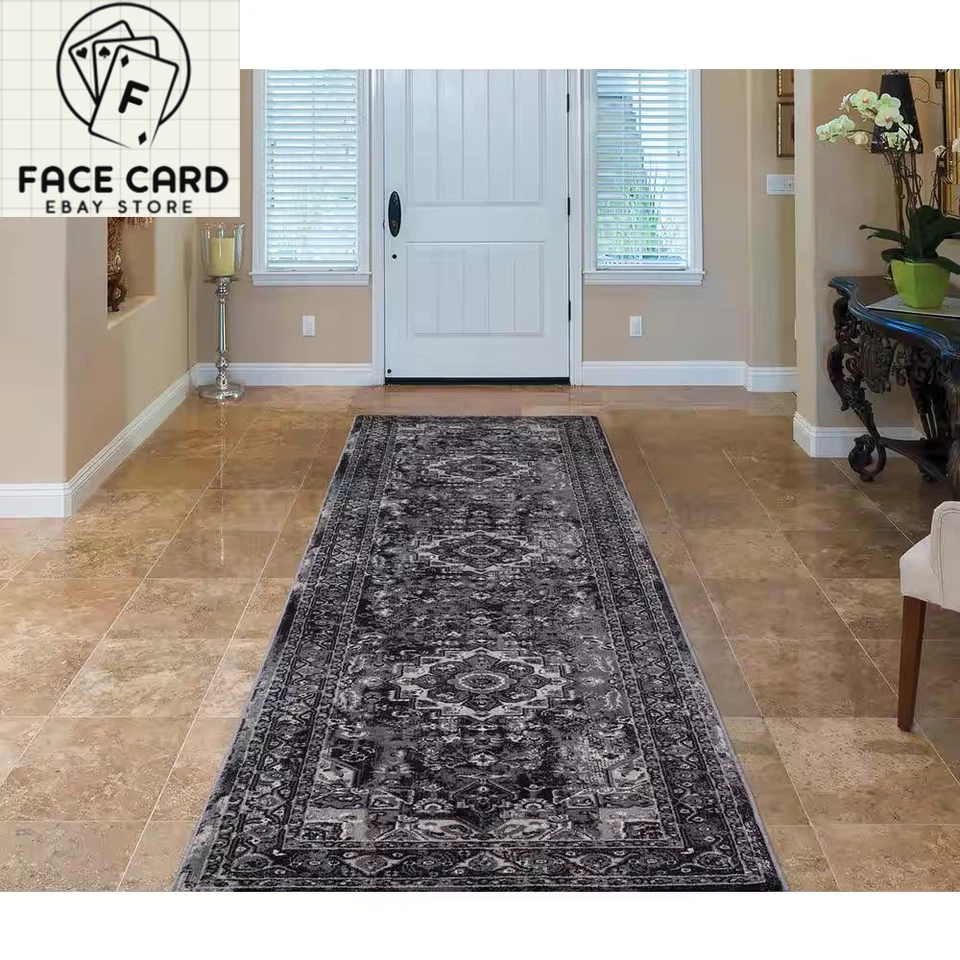 Angora Medallion Anthracite 2 Ft. X 7 Ft. Rectangle Indoor Runner Rug - Image 2 of 4