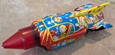 SPACE COMMANDER ROCKET TIN TOY SPARKING TIN Robot Astronaut Tin Toy Friction