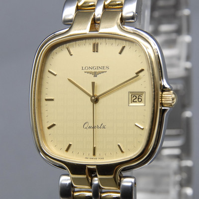 Vintage [Near MINT] LONGINES Flagship L156.4 7066 Date Gold 30mm QZ Men's Watch