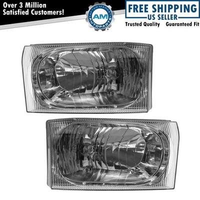 Headlight Assembly Set Driver & Passenger Side Fits 02-05 Ford