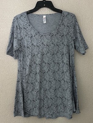LuLaRoe Gray Bear Tunic Top Women s XS