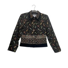 Howard Wolf Jacket 4P VTG Paisley Beaded Trim Made in USA Dark Academia Boho