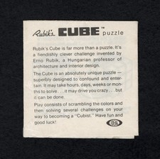 1980 Ideal Original Rubik's Cube Puzzle 12 Page Directions Fold-Out