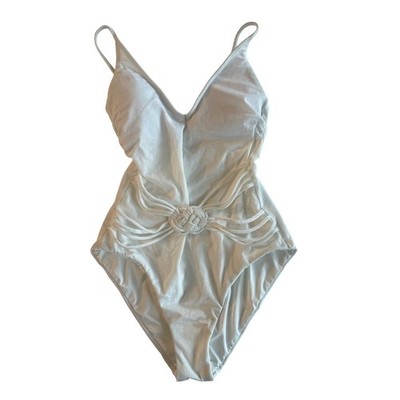 Trina Turk Sample Piece White Twist One Piece Swimsuit Women's Size 8