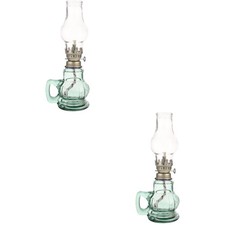 2 Count Old Fashioned Lamp Traditional Oil Lamps Glass Kerosene Light