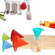 Kongnai Kitchen Funnel Set 4 Pack, Small and Large, Kitchen Gadgets Accessories