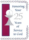 Thank You Honoring Priest 25th 25 Years of Service To The Lord Greeting Card