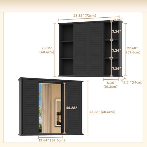 FFBCFDK Bathroom Medicine Cabinet Mirror 28.3 x 23.8 inch Bathroom Mirror wit... - Picture 7 of 7