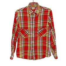 Vintage JCPenny Big Mac Mens Plaid Flannel Long Sleeve Button Up Shirt MEDIUM