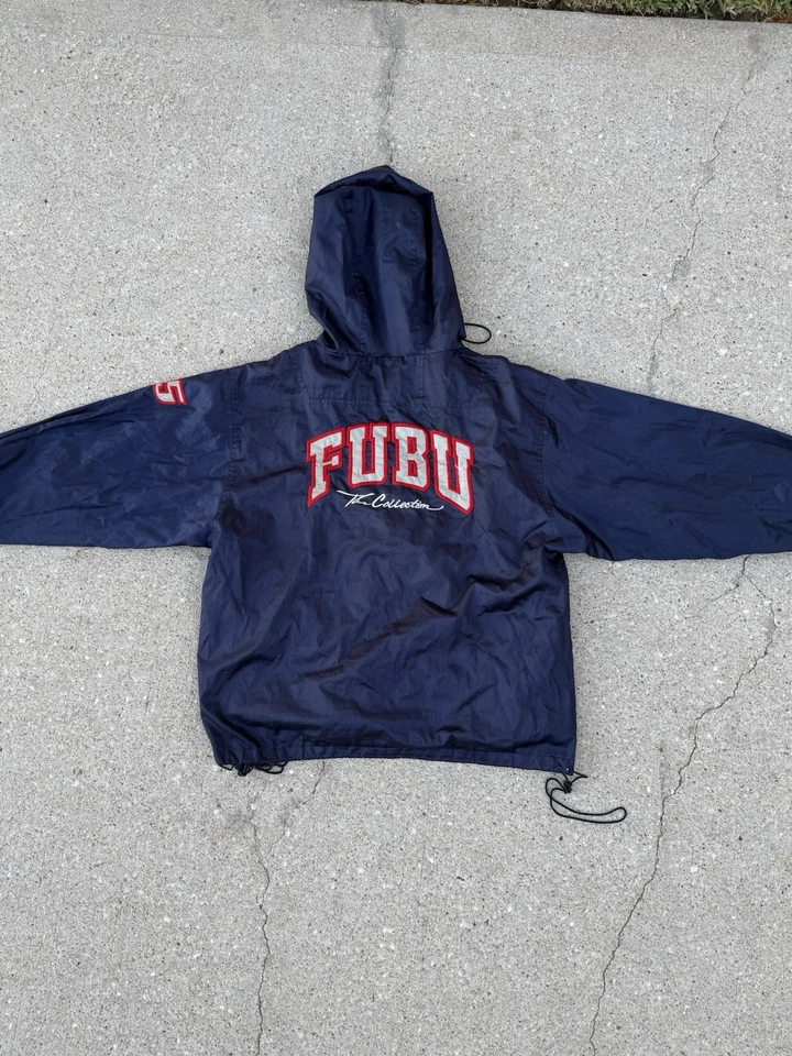 VTG Navy Blue Fubu Windbreaker Size L - Image 3 of 4