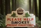 Vintage US Forestry Service Porcelain Sign Smokey Bear Prevent Forest Fires USFS