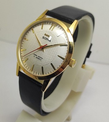 Vintage HMT Sona Silver Dial 17 Jewels Para Shock Mechanical hand winding Watch