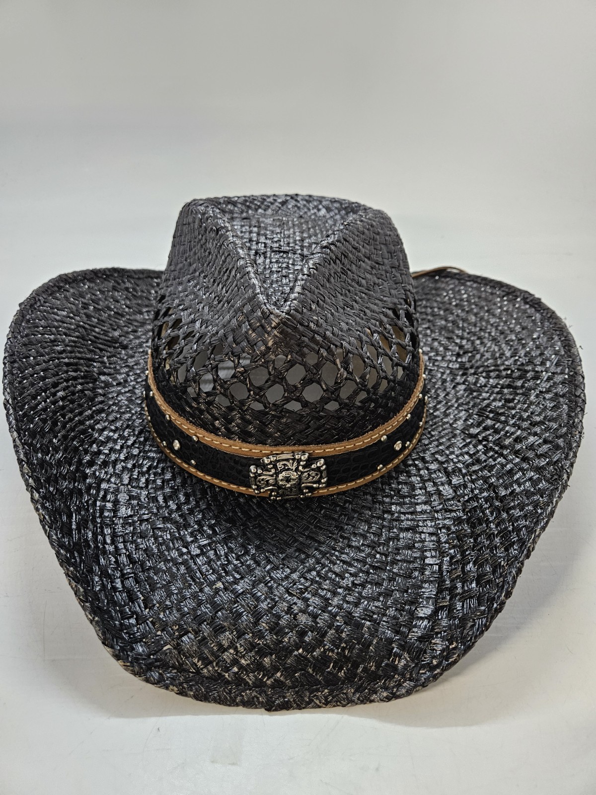 LOT OF 2 Charlie 1 Horse Women's Acorn Gypsy & Black Straw Fashion Hat Sz 6 7/8 image 4