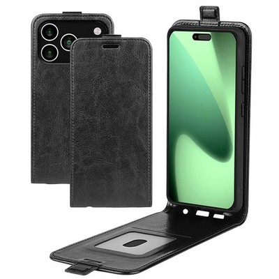 Vertical UP Down Flip PU Leather Case For iPhone Air 17 16 15 Pro Max 14 + Plus