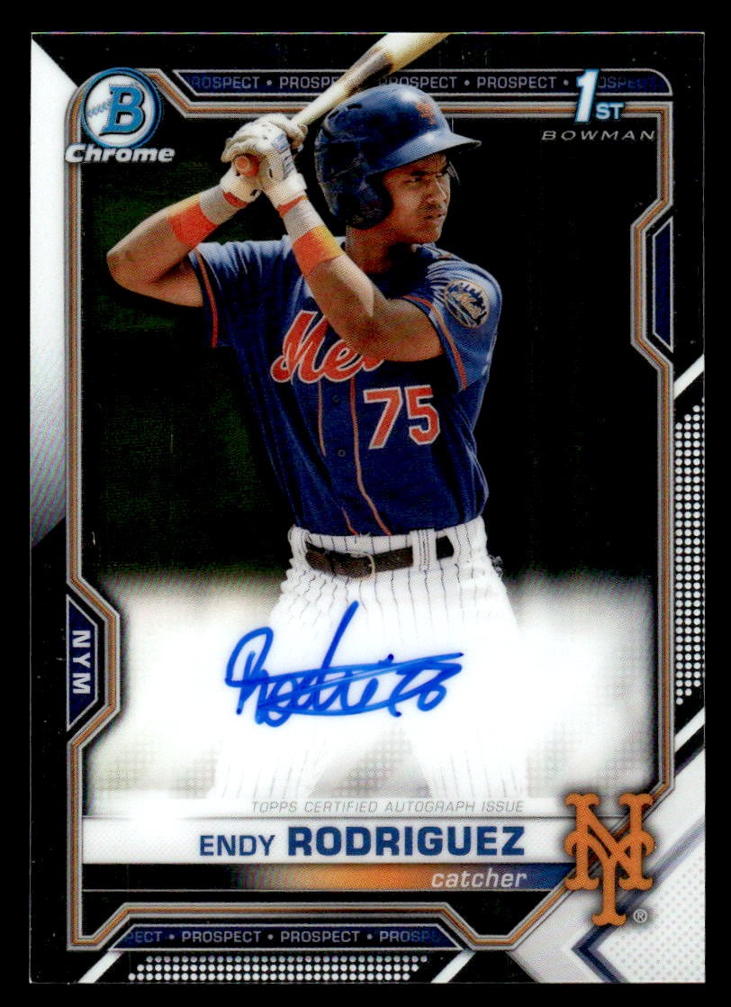 Endy Rodriguez 2021 Bowman #CPA-ER Chrome Prospect Autographs