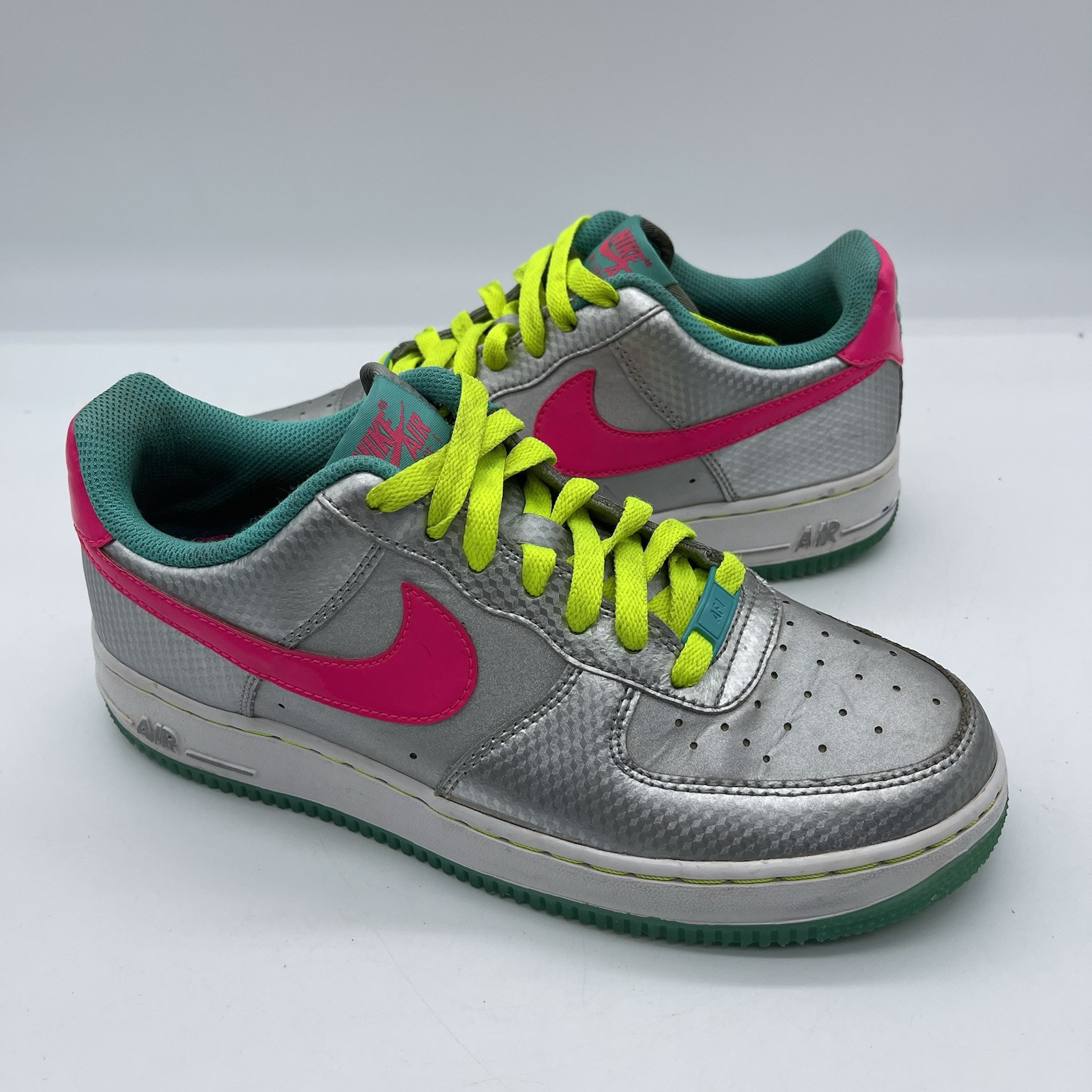 air force 1 neon green and pink