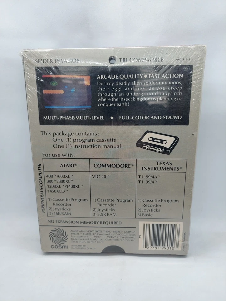 Cosmi Spider Invasion Game for Atari 400, 800, Commodore Vic 20, TI 99 - Image 3 of 4