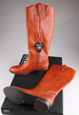 INC International Concepts Women's Cognac Fawne Leather Boots Shoe Size 8 M NIB