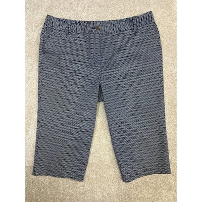 Ann Taylor Petites Margo Geometric Print Capri Pants Navy White Size 14P