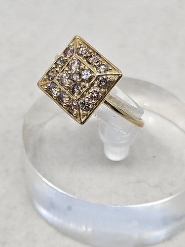 9kt Gold Cape Champagne Diamond Ring 3/4cts Size O (1.86g) - Picture 2 of 13