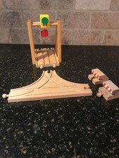 Brio/Thomas Train Wooden 3-Way Switch Track, 2 Bumpers, Magnet Train Lifter EC 